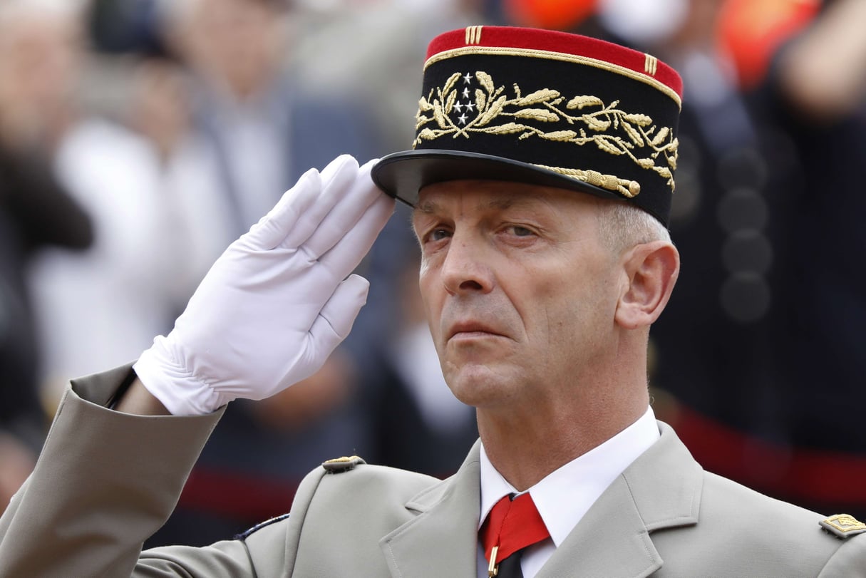 Le chef d’état-major des armées françaises, le général François Lecointre, au mémorial du Mont Valérien, à Suresnes, le 18 juin 2018. © Charles Platiau/AP/Sipa