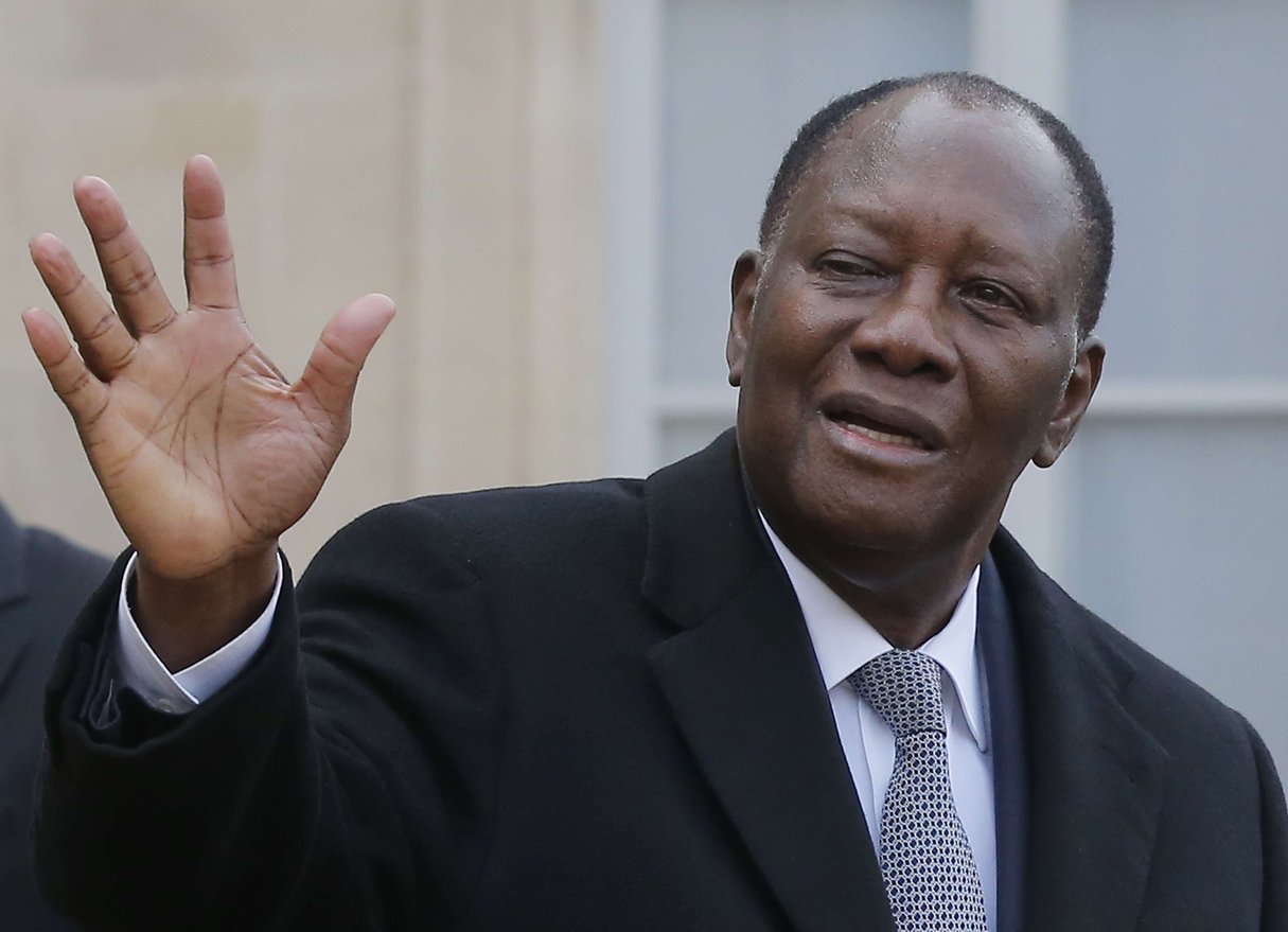 Le président ivoirien Alassane Ouattara, à Paris, le 12 novembre 2018. © Michel Euler/AP/SIPA