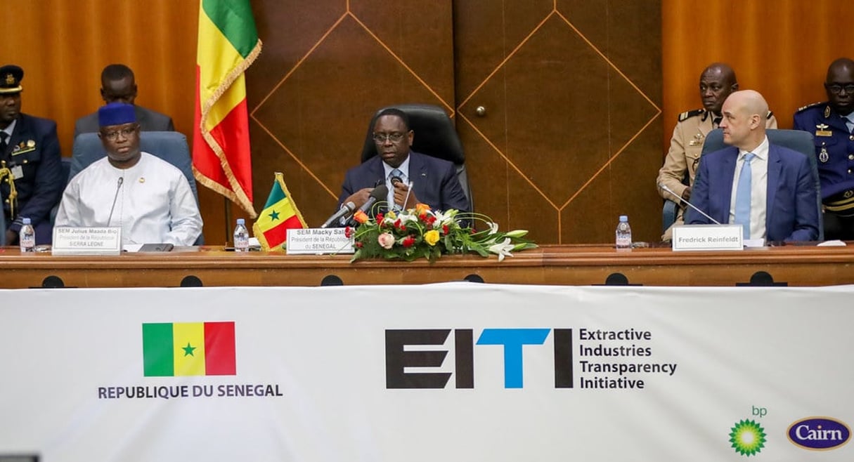 Le président sénégalais Macky Sall, lors de la conférence de lInitiative pour la transparence dans les industries extractives, en octobre 2018. © DR / Présidence sénégalaise
