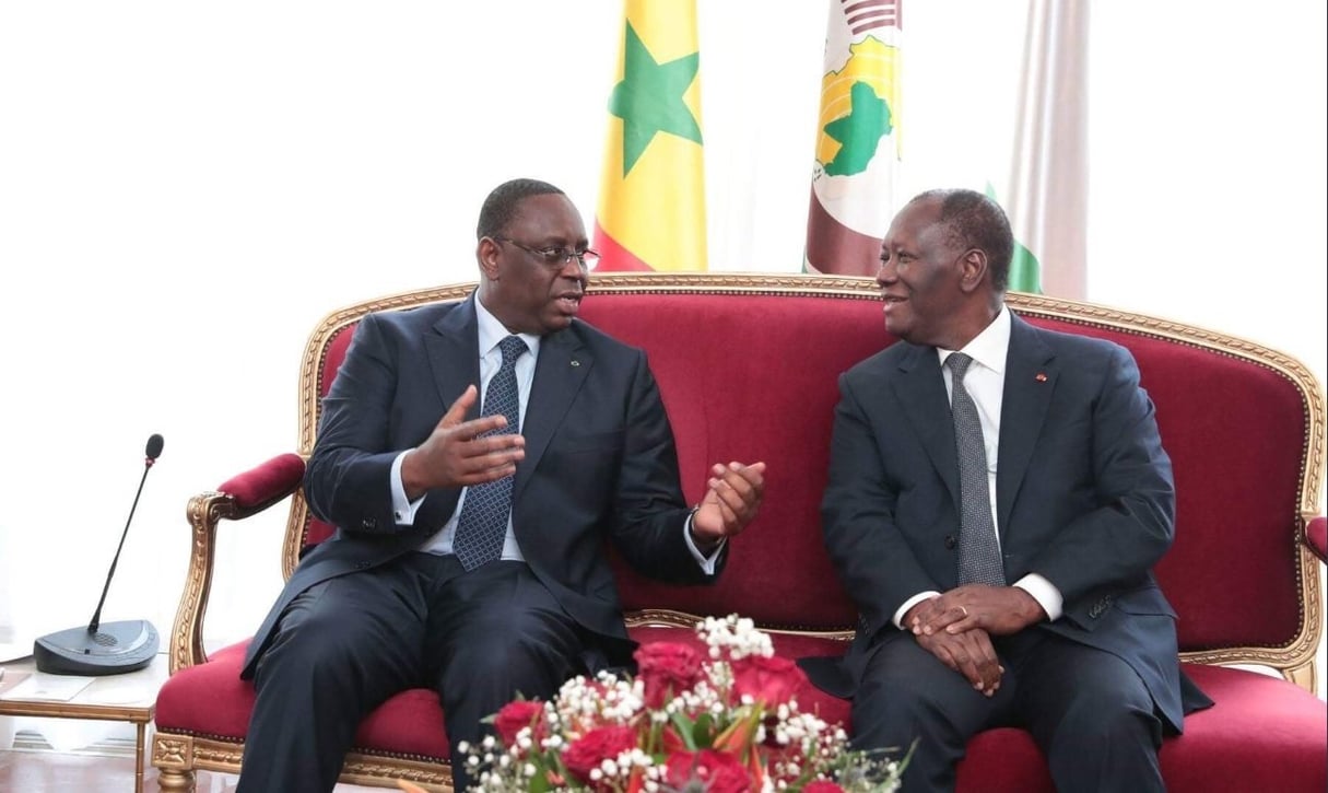 Macky Sall (à gauche) et Alassane Ouattara, jeudi 20 juin 2019 à Abidjan. © Twitter