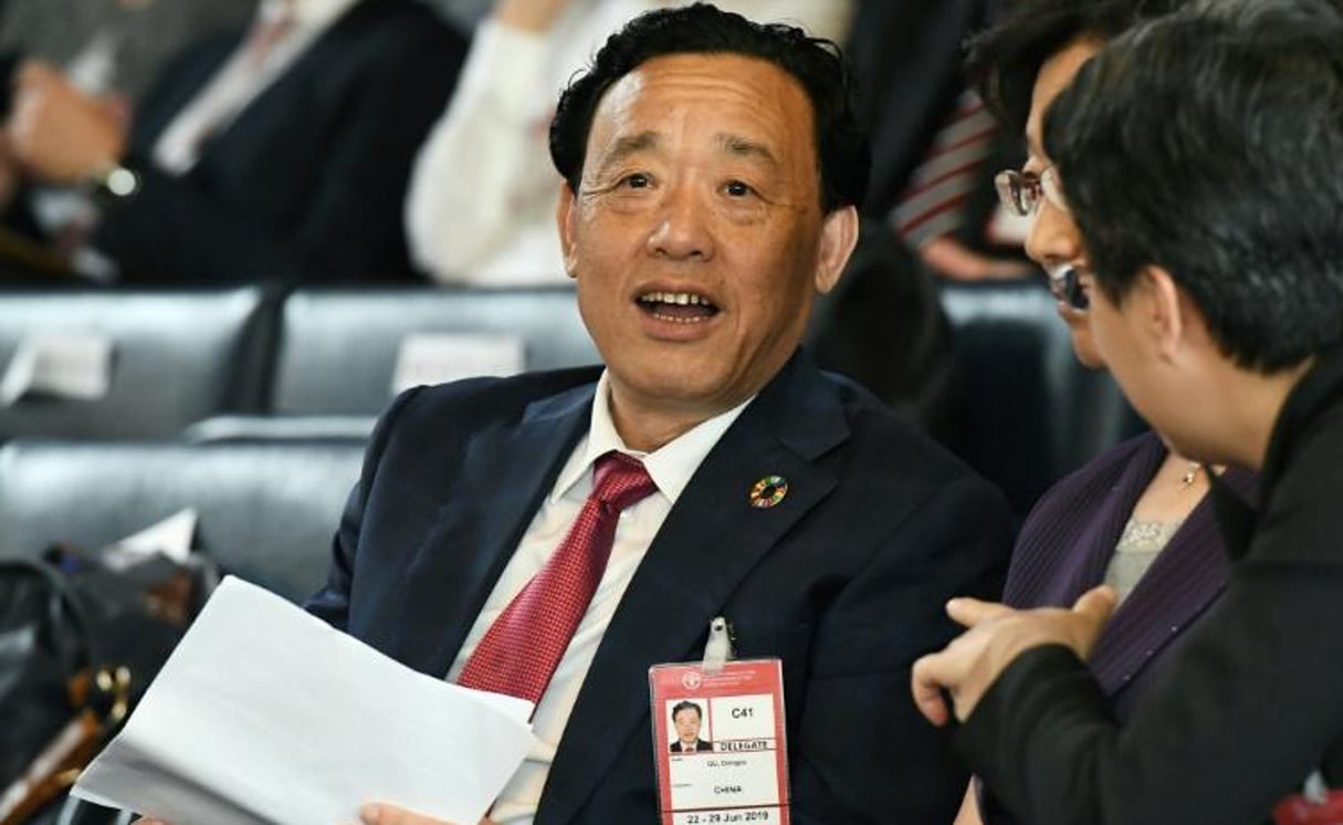 Le candidat chinois au poste de directeur général de la FAO, Qu Dongyu, le 22 juin 2019, à Rome . © Vincenzo PINTO/AFP