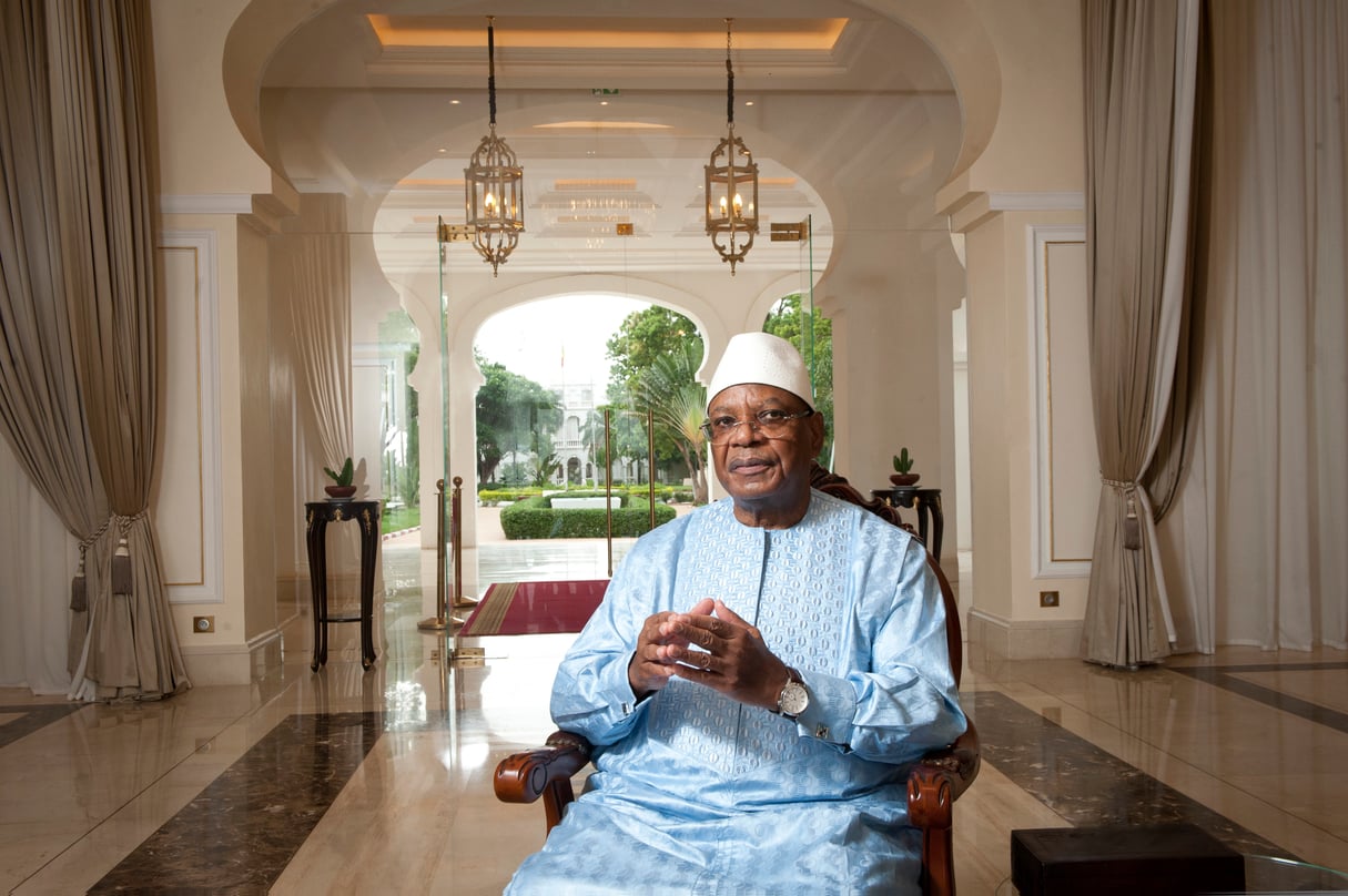 Ibrahim Boubacar KeÏta, au palais de Koulouba, lors d’une interview à Jeune Afrique, le 17 juin 2019. © Vincent Fournier pour Jeune Afrique