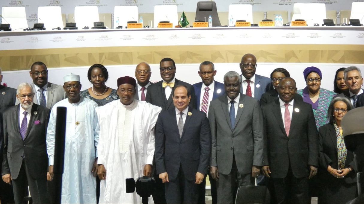 Les chefs d’État et de gouvernement de l’Union africaine à Niamey pour le sommet de l’Union africaine. © Twitter officiel de l’Agence nationale pour l’organisation de la Conférence de l’Union africaine
