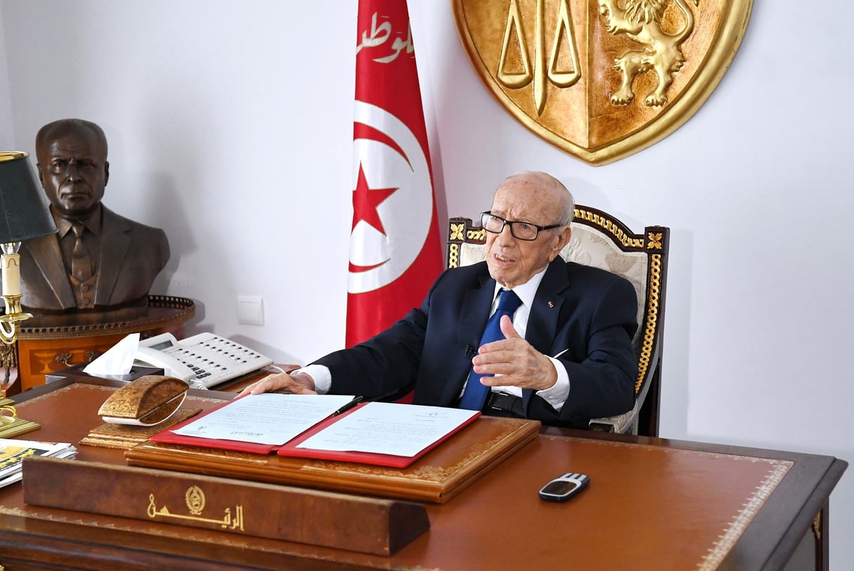 Le président tunisien Béji Caïd Essebsi, vendredi 5 juillet 2019 à Tunis. © Facebook/Présidence Tunisie