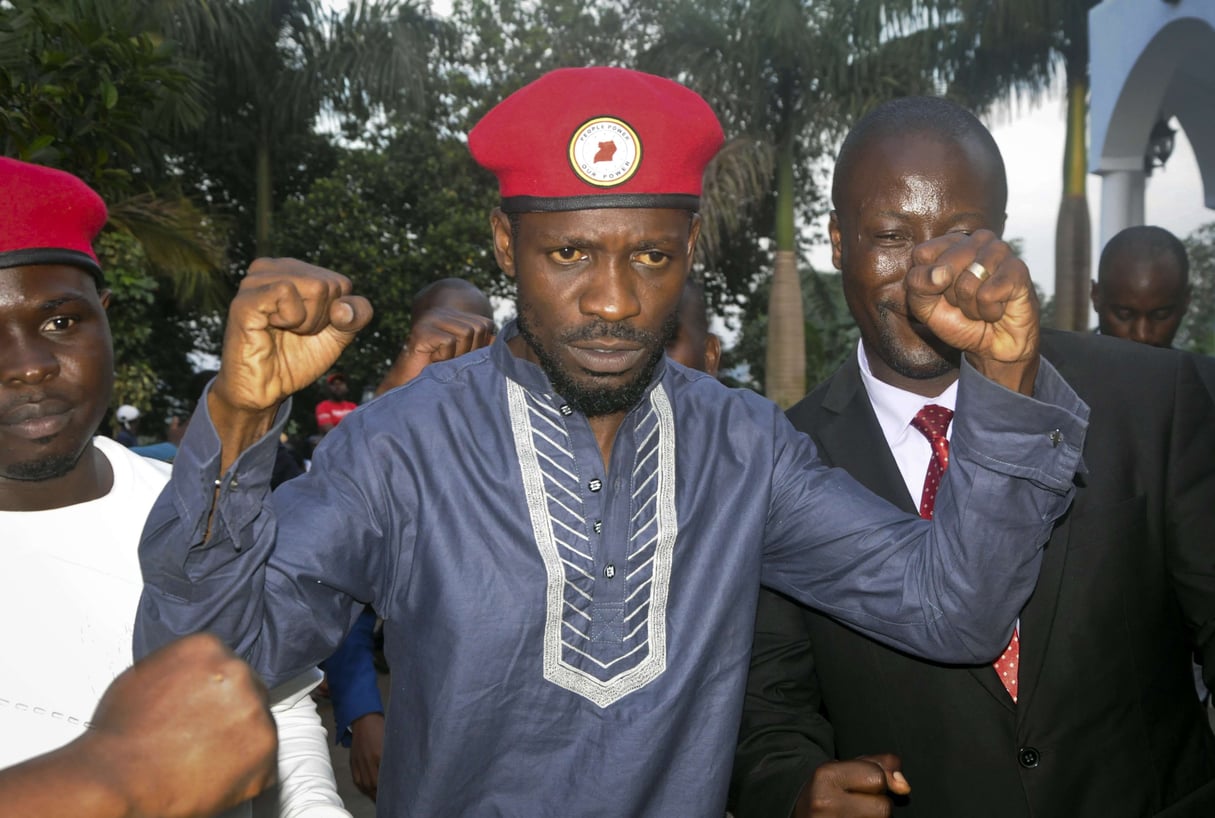 Bobi Wine à Kampala, en mai 2019. © Ronald Kabuubi/AP/SIPA