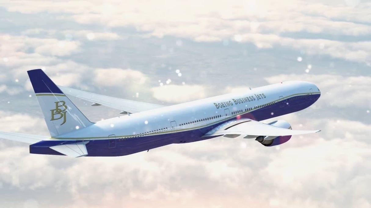 Un Boeing 777-200 BBJ, modèle de l’avion présidentiel gabonais. © Boeing