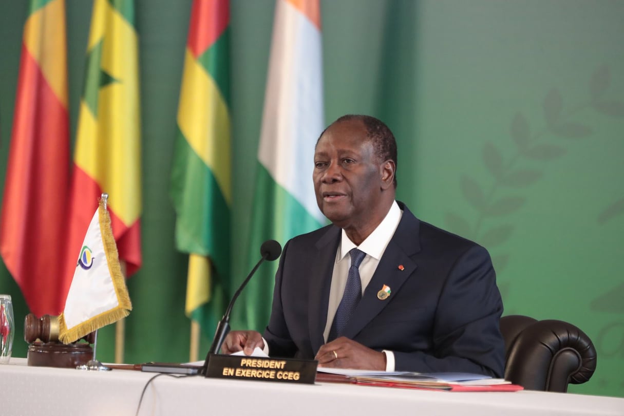 Allocution d’Alassane Ouattara lors du sommet des chefs d’État de l’UEMOA, le 12 juillet 2019. © Twitter officiel de la Présidence de Côte d’Ivoire