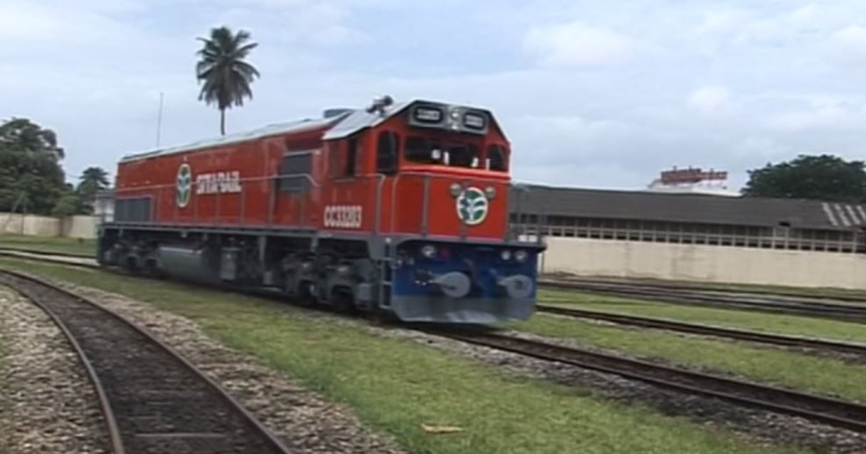 Une nouvelle locomotive pour Sitarail. © Capture écran/YouTube/Bolloré Transport & Logistics Côte d’Ivoire
