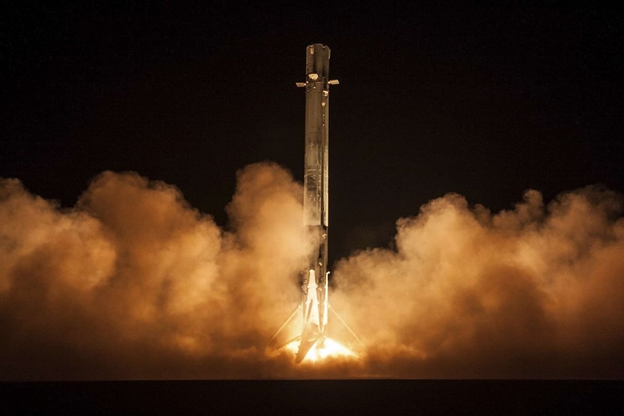 Le satellite Amos-17 sera lancé par une fusée Falcon de SpaceX. © SpaceX/AP/SIPA/2018