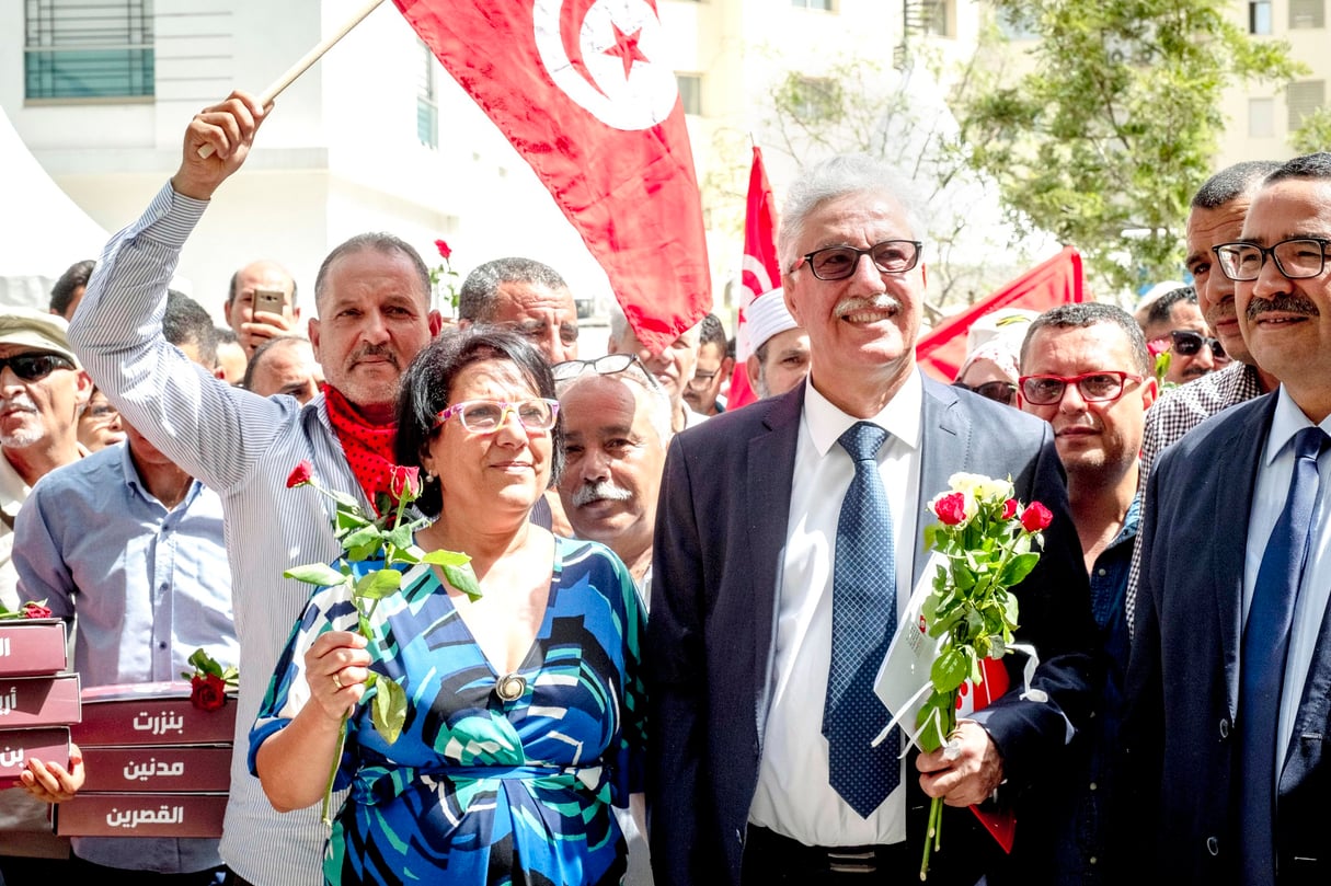 7 aout 2019 : dépot de candidature pour les élections présidentielles de Hamma Hammami &copy; N. Fauqué / imagesdetunisie