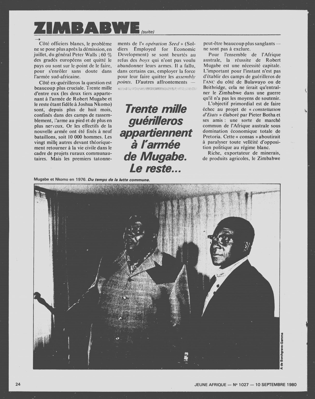 Article daté du 10 septembre 1980 &copy; Archives JA