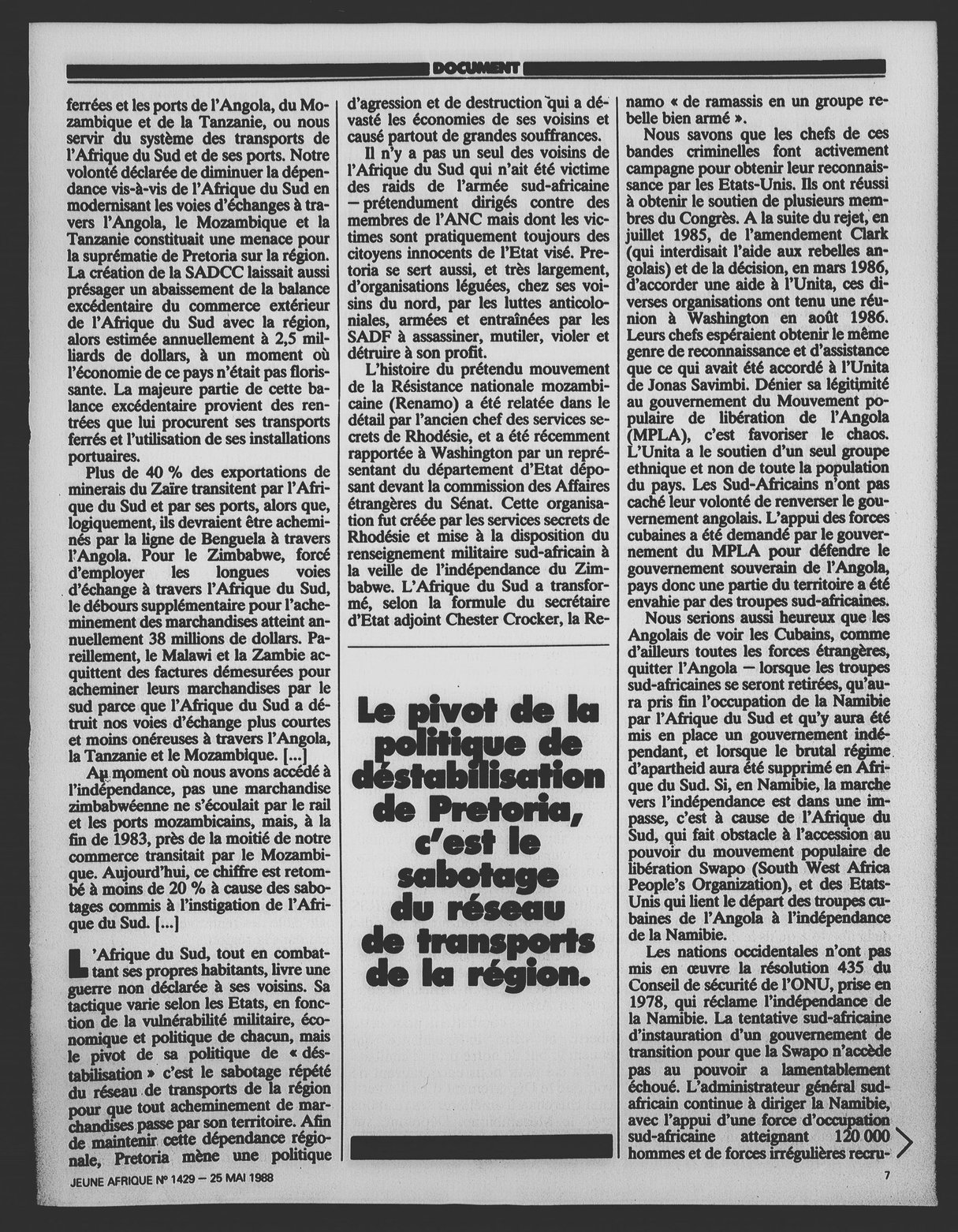 Article daté du 25 mai 1988 &copy; Archives JA