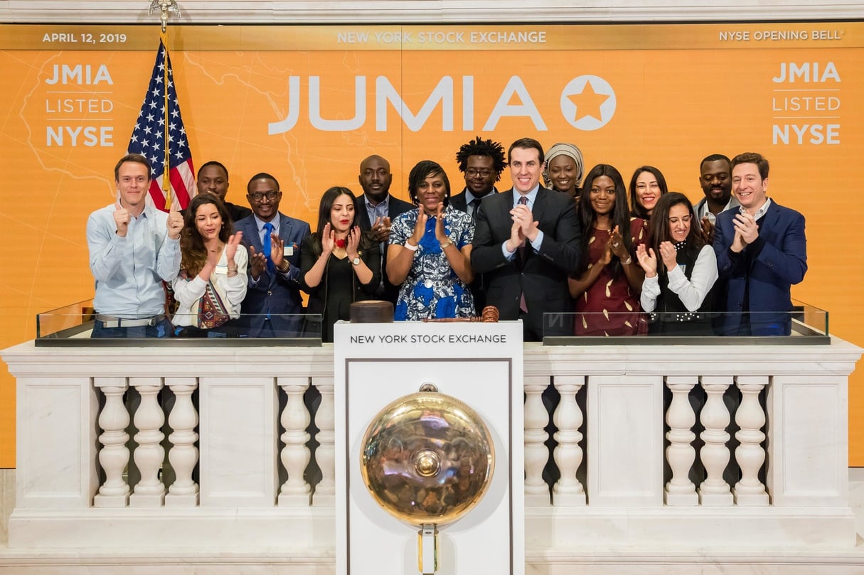 Introduction en bourse de Jumia, à New York, le 12 avril 2019. © NYSE