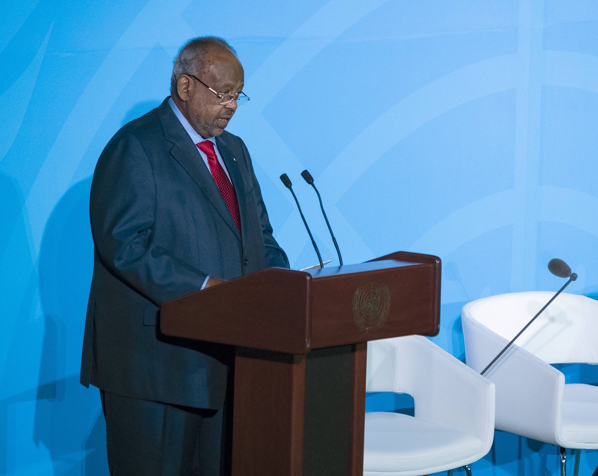 Ismael Omar Guelleh lors du sommet sur le climat de l'ONU, le 23 septembre 2019. &copy; Craig Ruttle/AP/SIPA