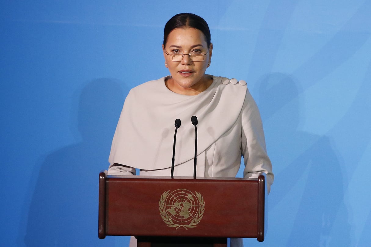 La princesse Lalla Hasnaa lors du sommet sur le climat à l'ONU, le 23 septembre 2019. &copy; Jason DeCrow/AP/SIPA