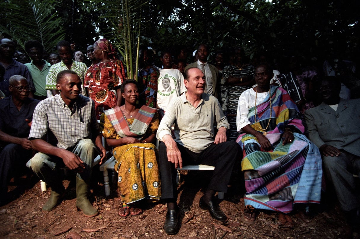 Jacques Chirac lors d’une visite en Côte d’Ivoire, en 1995. &copy; Francis Apesteguy/Getty