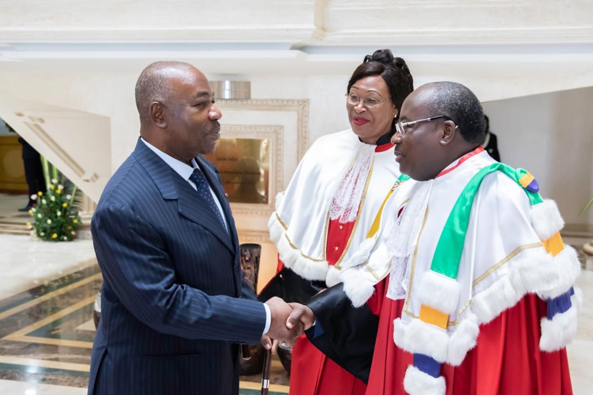 Ali Bongo Ondimba à la Cour constitutionnelle, à Libreville, le 24 septembre 2019. © DR / Présidence gabonaise