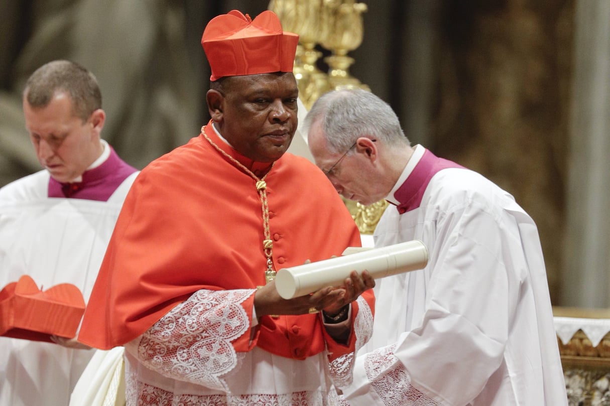 Le cardinal Fridolin Abongo Bensungu lors du consistoire ordinaire pour la création de treize nouveaux cardinaux, le 5 octobre 2019 à Rome. © Andrew Medichini/AP/SIPA