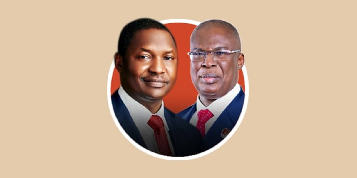Abubakar Malami, ministre nigérian de la Justice, et Timipre Silva, ministre nigérian du Pétrole © Crédit : Blossom Ozurumba
