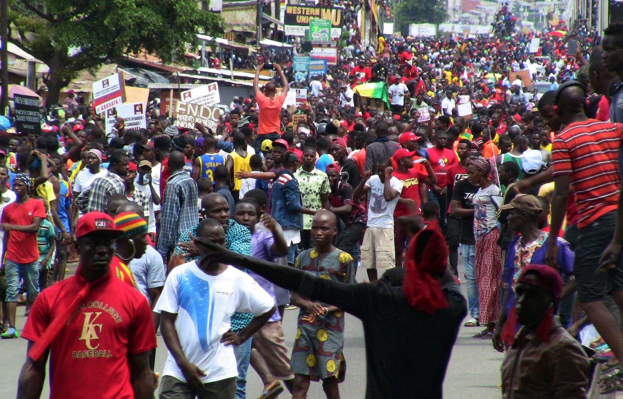 Manifestation des opposants à un troisième mandat d’Alpha Condé, le 24 octobre à Conakry (illustration). © REUTERS/Saliou Samb