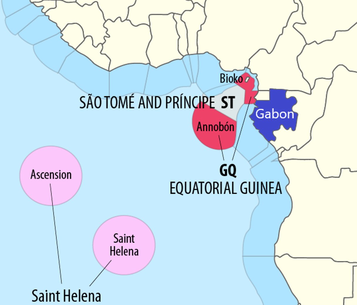 Zone économique exclusive et haute mer dans le golfe de Guinée. © Crédit : Maximilian Dörrbecker (Chumwa)