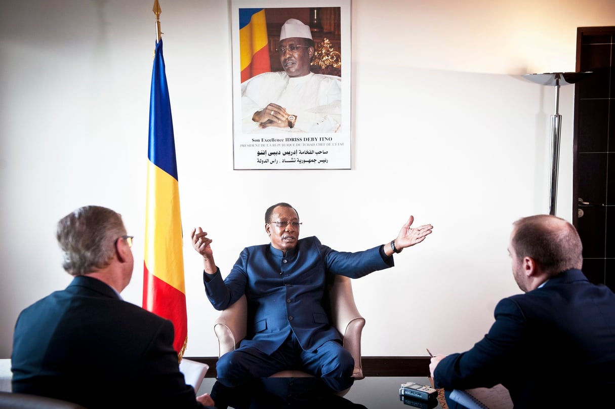 Le président Idriss Déby Itno, lors de l'entretien qu'il a accordé à Jeune Afrique le 13 novembre 2019, à Paris. &copy; Vincent Fournier/JA