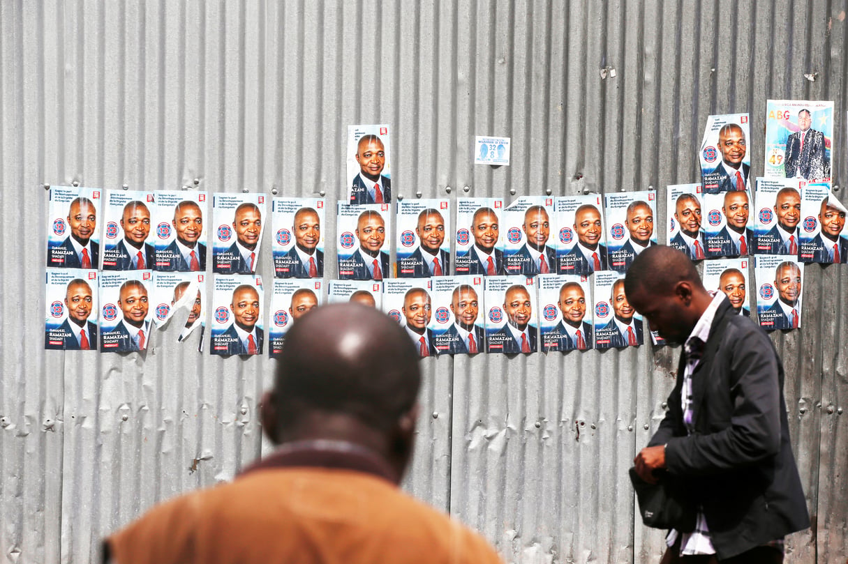 Affiches de campagne, en décembre 2018. « Kabila lui a maintenu sa confiance parce qu’il sait que Ramazani n’est pas le seul responsable de l’échec », analyse un membre du PPRD. &copy; Baz Ratner/REUTERS
