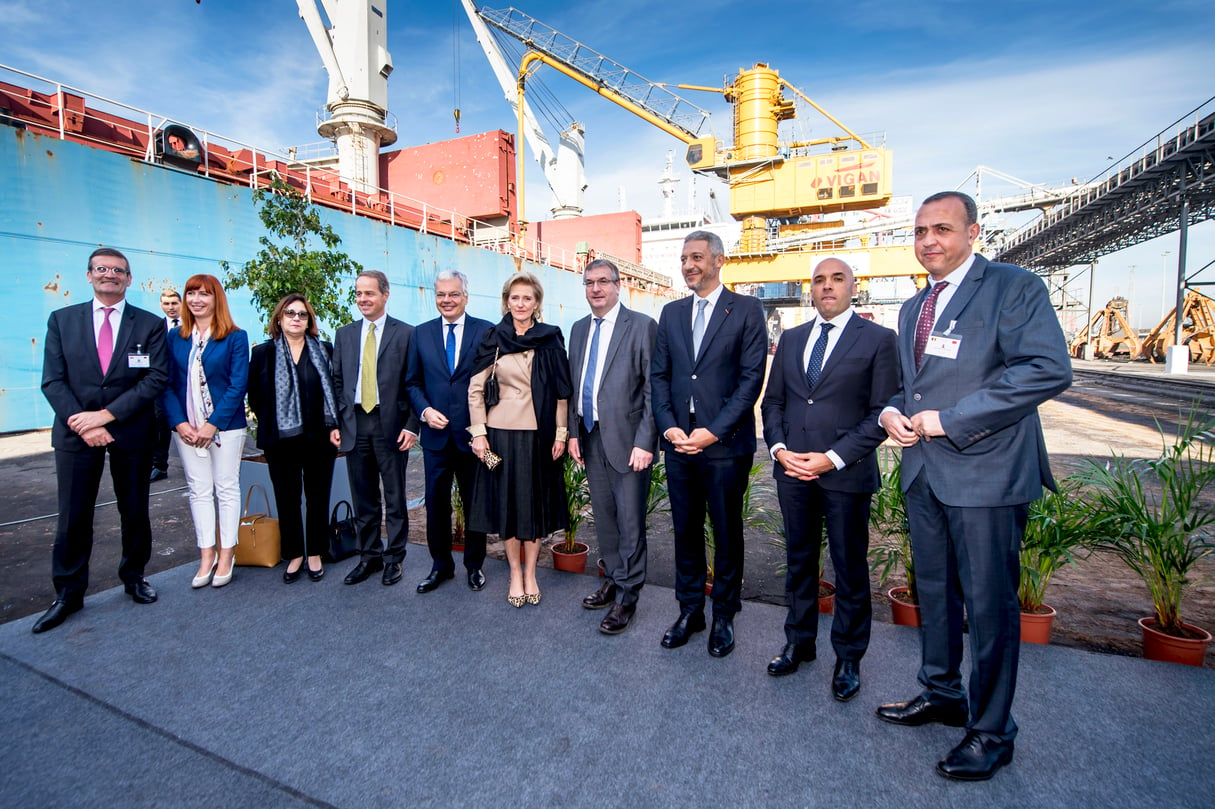 Les représentants de près de 400 entreprises belges et de nombreux responsables politiques ont accompagné la princesse Astrid de Belgique (au centre) dans sa mission économique au Maroc. Ici à Casablanca, le 28 novembre 2018. © DIRK WAEM/BELGA/AFP