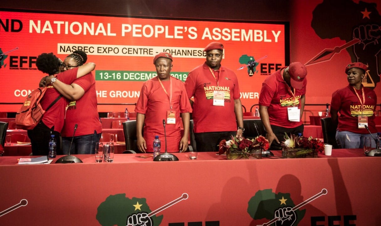 Julius Malema, lors de sa reconduction à la tête des EFF, le 14 décembre 2019. © DR / EFF