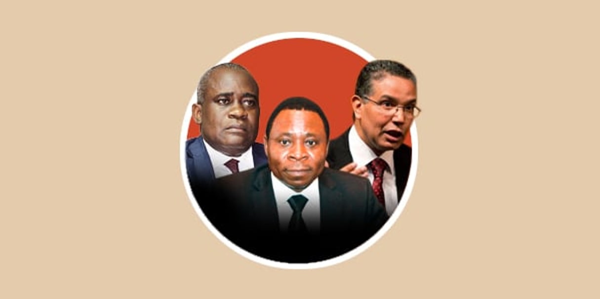 Gervais Bolenga (DG de Camwater), Gaston Eloundou Essomba, ministre camerounais de l’Économie et Abderrahim El Hafidi (DG de l’ONEE) © JA