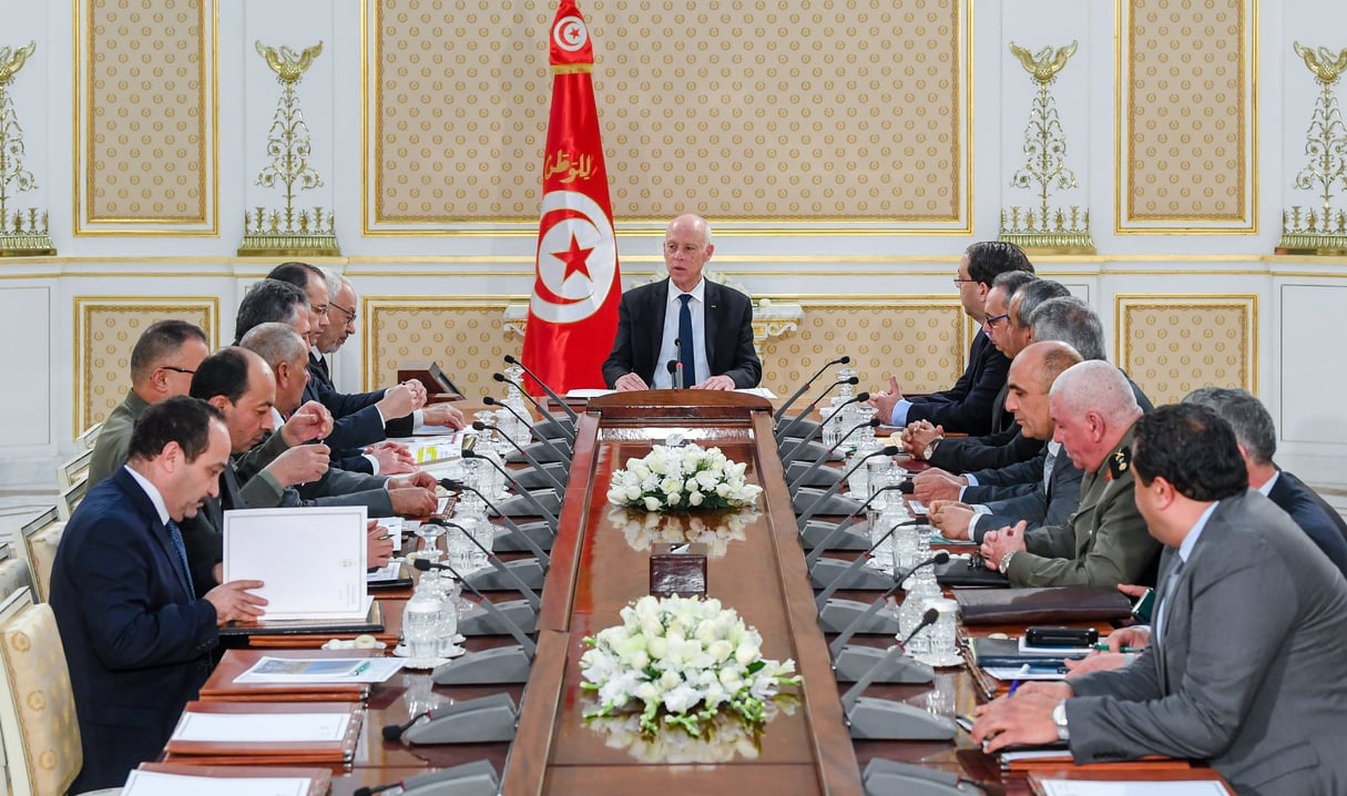 Réunion à Carthage du Conseil national de sécurité sur la crise libyenne le mardi 7 janvier 2020. © Présidence Tunisie