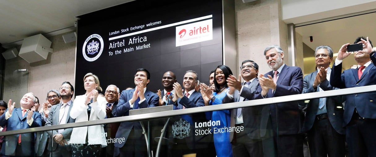 Introduction d’Airtel Africa à la Bourse de Londres, le 28 juin 2019. © Courtesy of London Stock Exchange Group