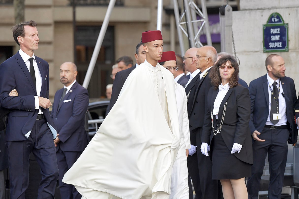 Le prince Moulay El Hassan, lors des obsèques de Jacques Chirac, à Paris, le 30 septembre 2019. &copy; PIERRE VILLARD/SIPA