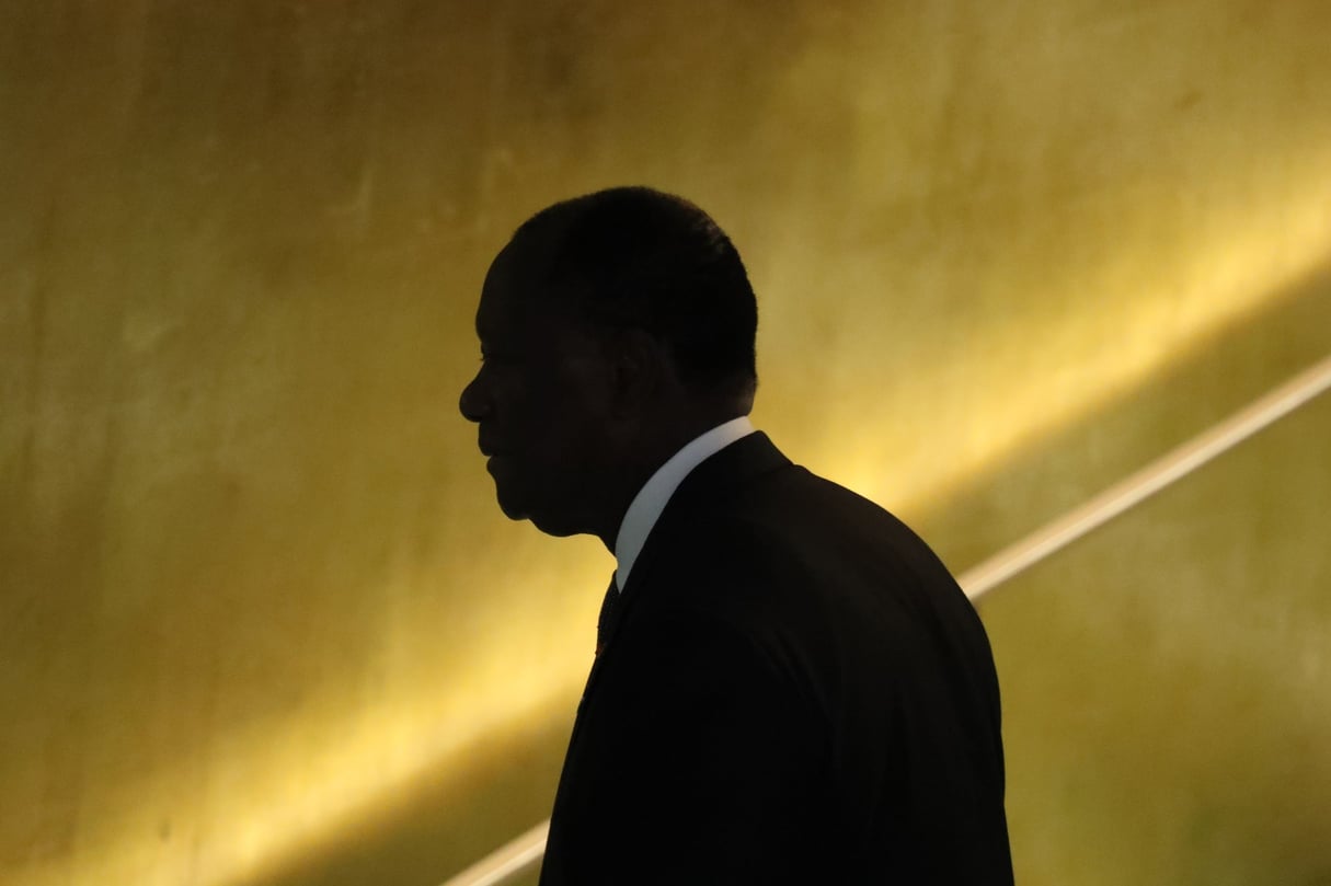 Le chef de l’État ivoirien, Alassane Ouattara, en 2016 à l’Assemblée générale de l’ONU. © Carlo Allegri/REUTERS