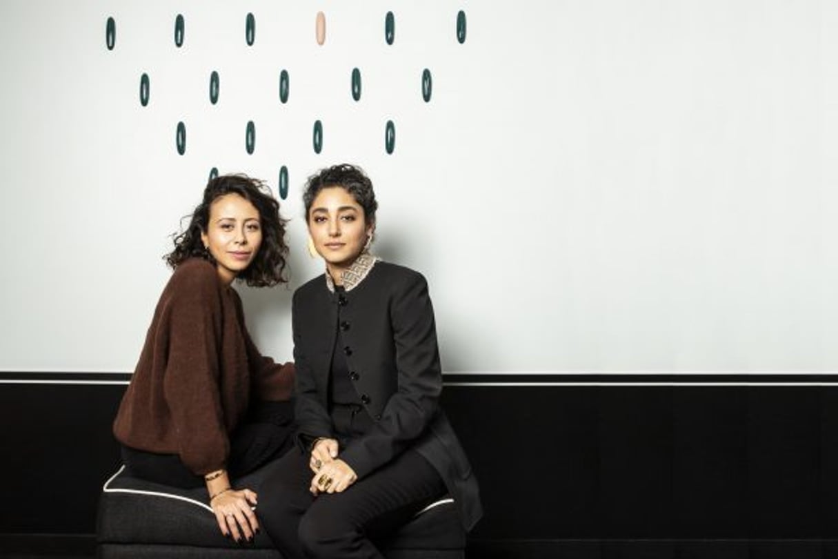 Manele Labidi (à g.), avec la comédienne franco-iranienne  Golshifteh Farahani. © Claire Delfino pour ja