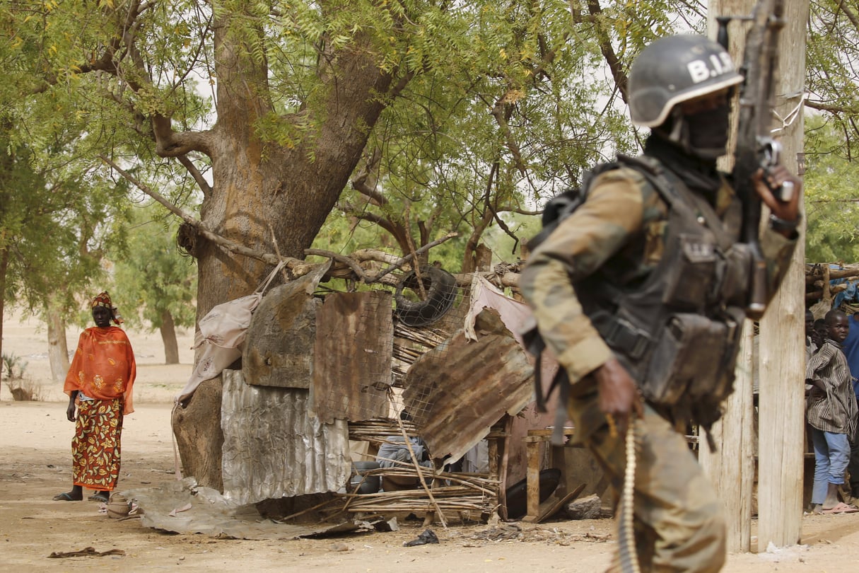 Un membre de la Brigade d’intervention rapide (BIR) camerounaise, lors d’une opération contre Boko Haram en mars 2016. © REUTERS/Joe Penney