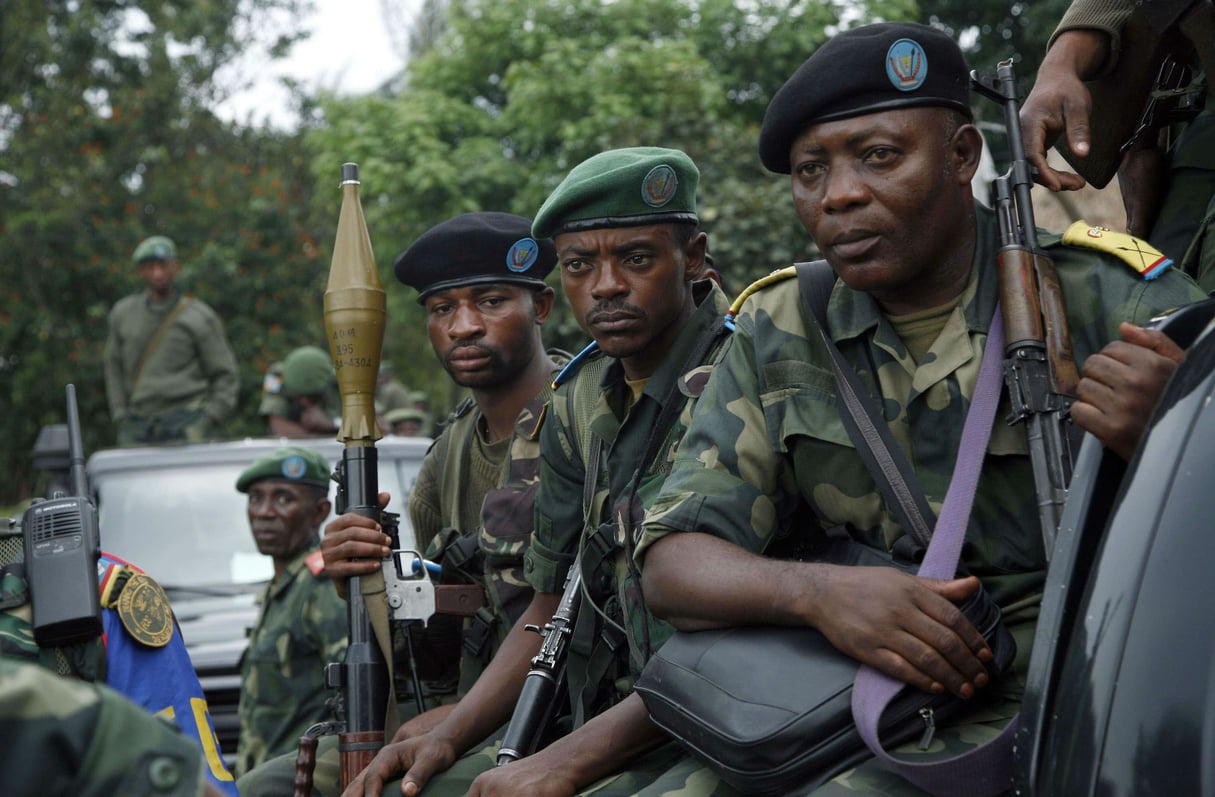 Des soldats des Forces armées de la RDC lors d’une campagne contre les rebelles du M23, en novembre 2012 (archives). © Jerome Delay/AP/SIPA