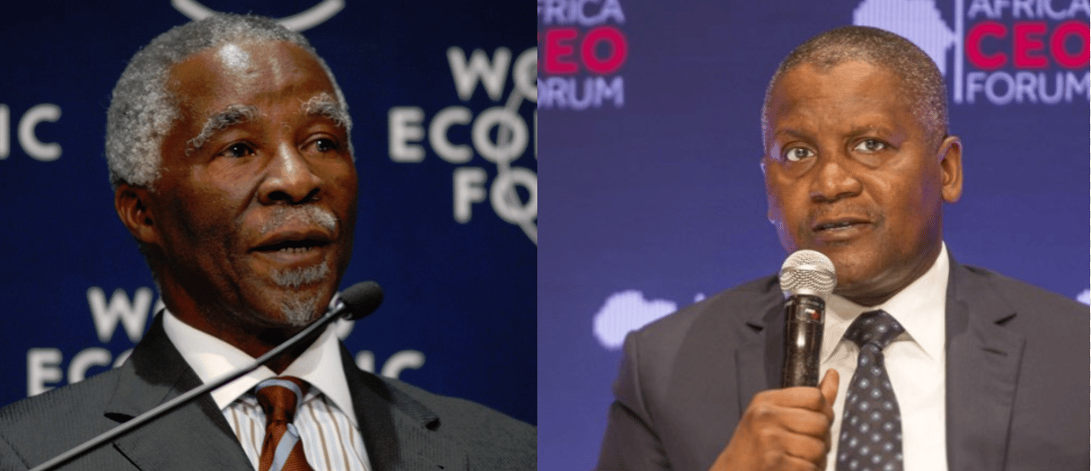 Thabo Mbeki et Aliko Dangote sont chacun co-chairman de l’organisation AfroChampions © World Economic Forum / ERIC LARRAYADIEU/AFRICA CEO FORUM/JA