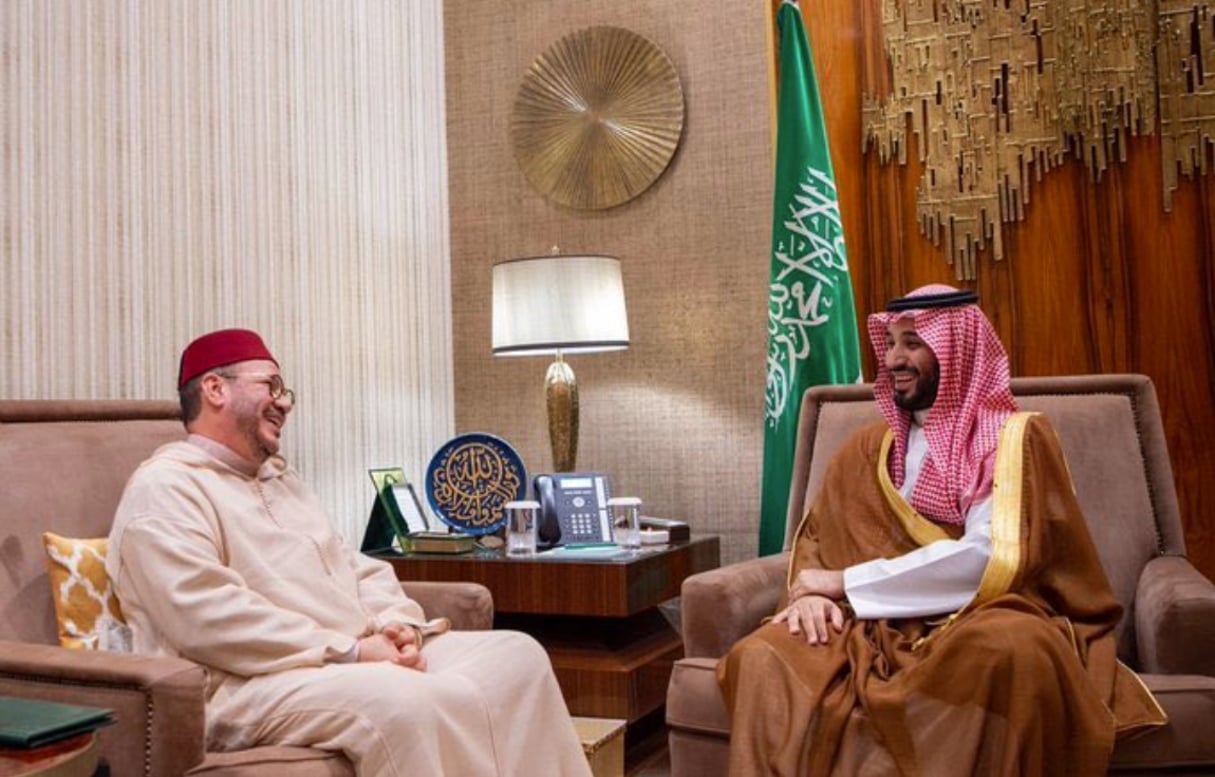 Mohammed Ben Salman et Fouad Ali El Himma, le 26 février 2020. © Ministère des Affaires étrangères du royaume saoudien