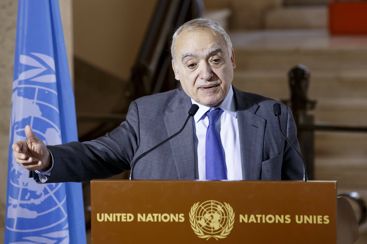 L’envoyé spécial de l’ONU en Libye, Ghassan Salamé, le 18 février 2019 à Genève. © Salvatore Di Nolfi/AP/SIPA