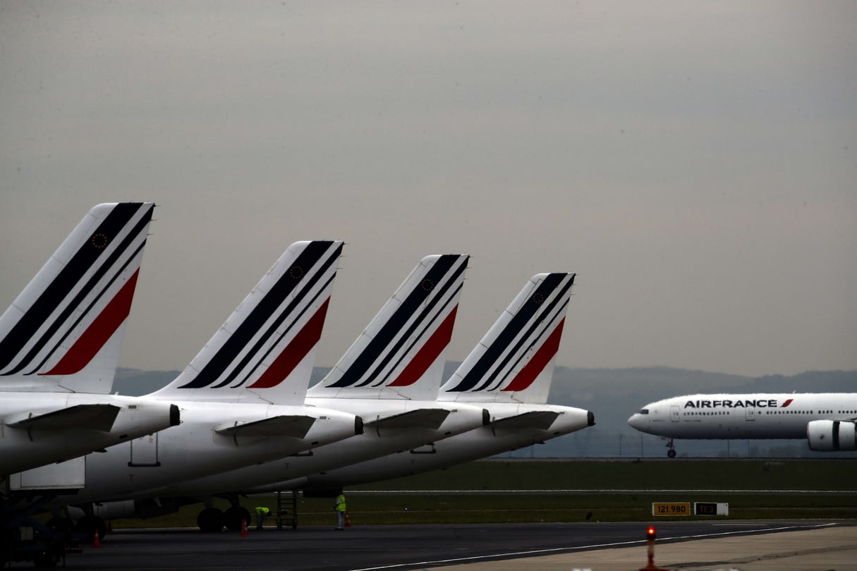 Des avions Air France, à Roissy, le 17 mai 2019. Photo d’illustration. © Christophe Ena/AP/SIPA