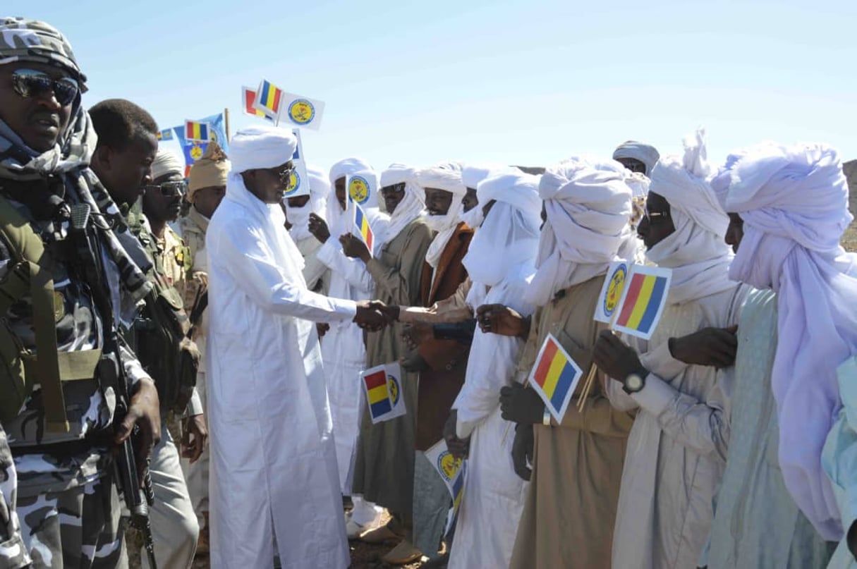 Le président tchadien Idriss Déby Itno à Yeribou, dans le Tibesti, le 2 mars 2020. © Présidence Tchad