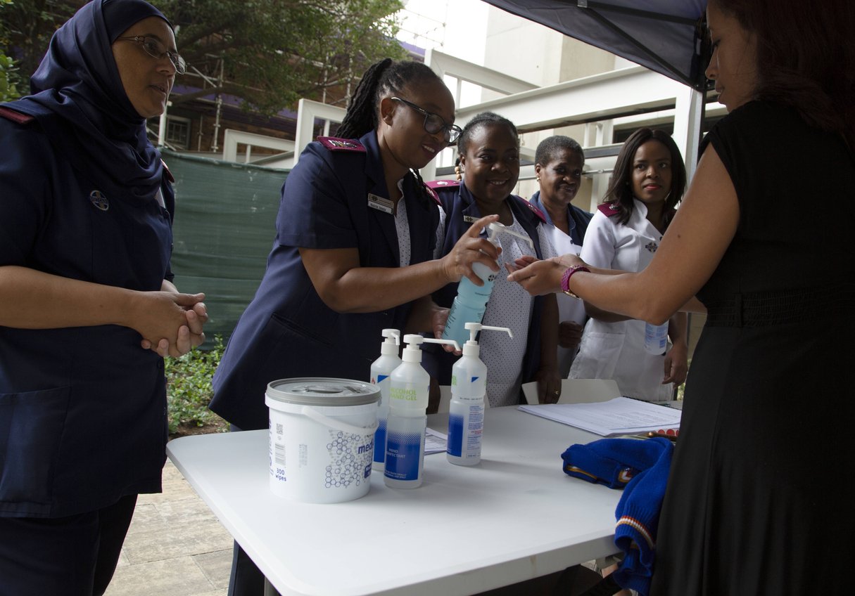 A l'hôpital Milpark de Johannesburg, le 11 mars 2020. &copy; Denis Farrell/AP/SIPA