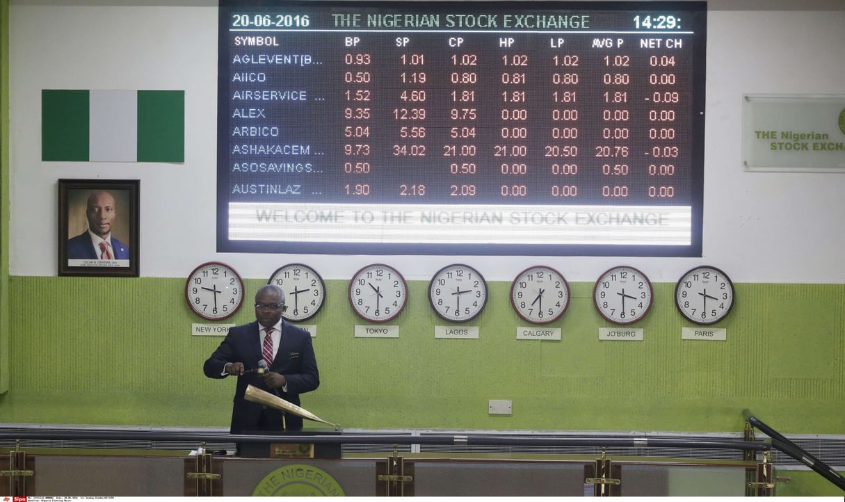 Nigeria Stock Exchange, Lagos (illustration). © Sunday Alamba/AP/SIPA