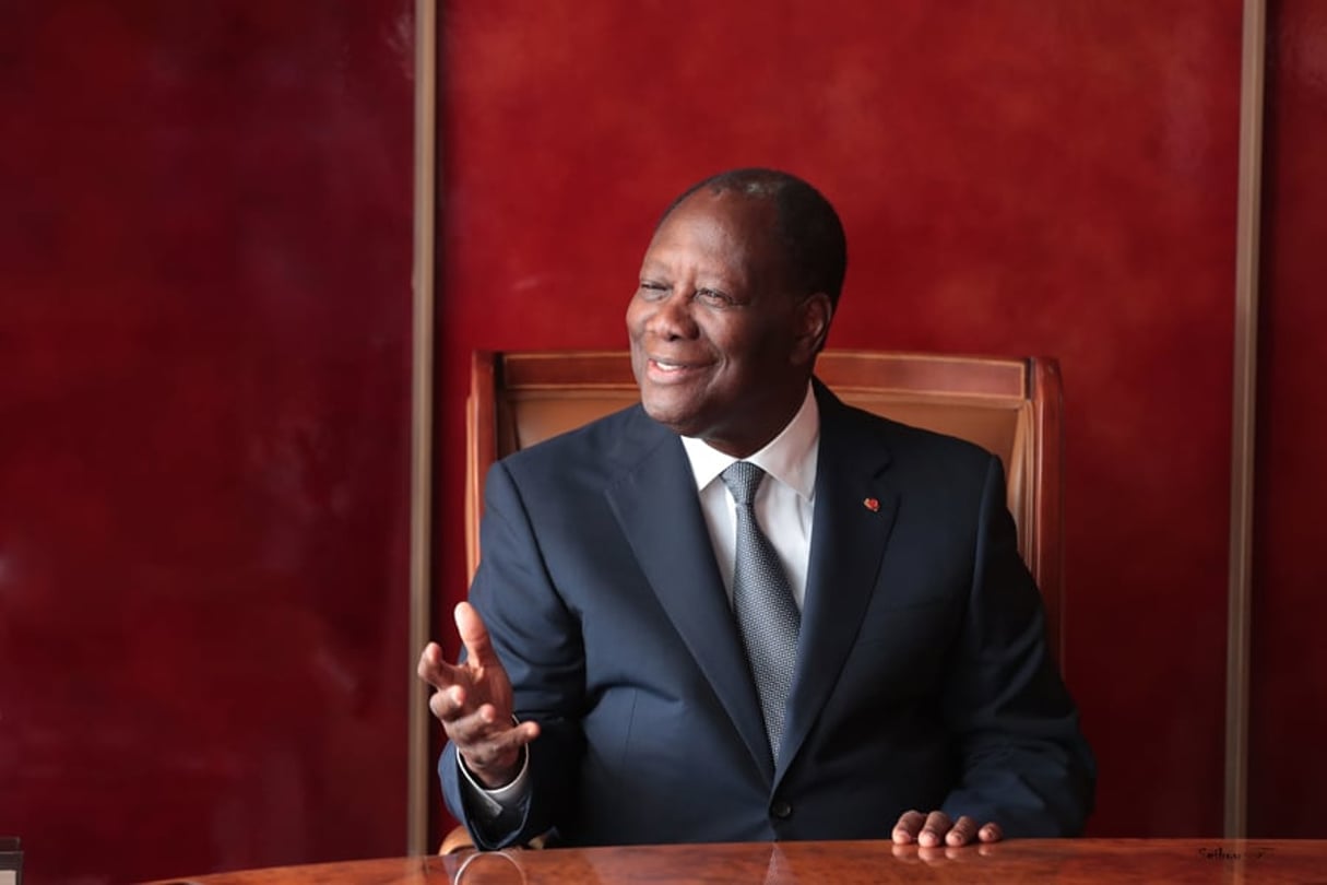 Le président Alassane Ouattara, à Abidjan le 9 mars 2020. © C.Ibou.T/Présidence