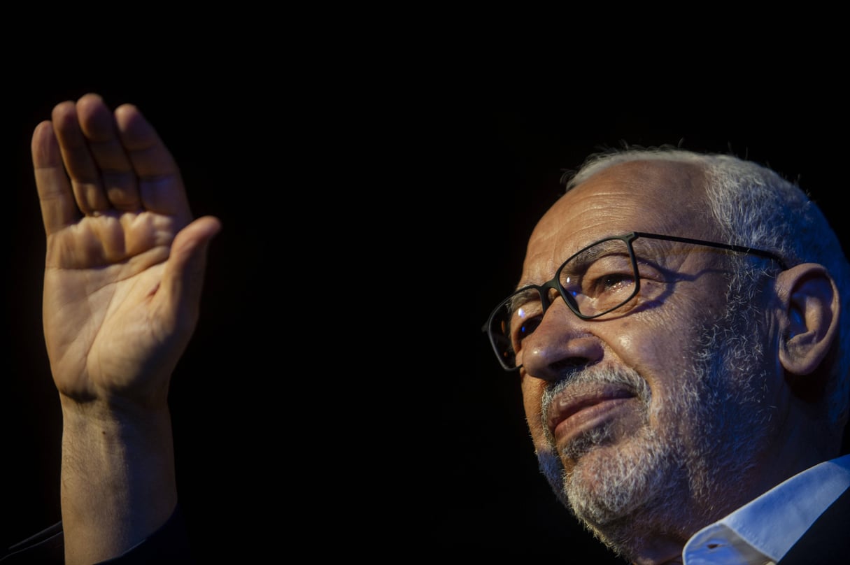 Le président d’Ennahdha Rached Ghannouchi, en octobre 2019. © Hassene Dridi/AP/SIPA