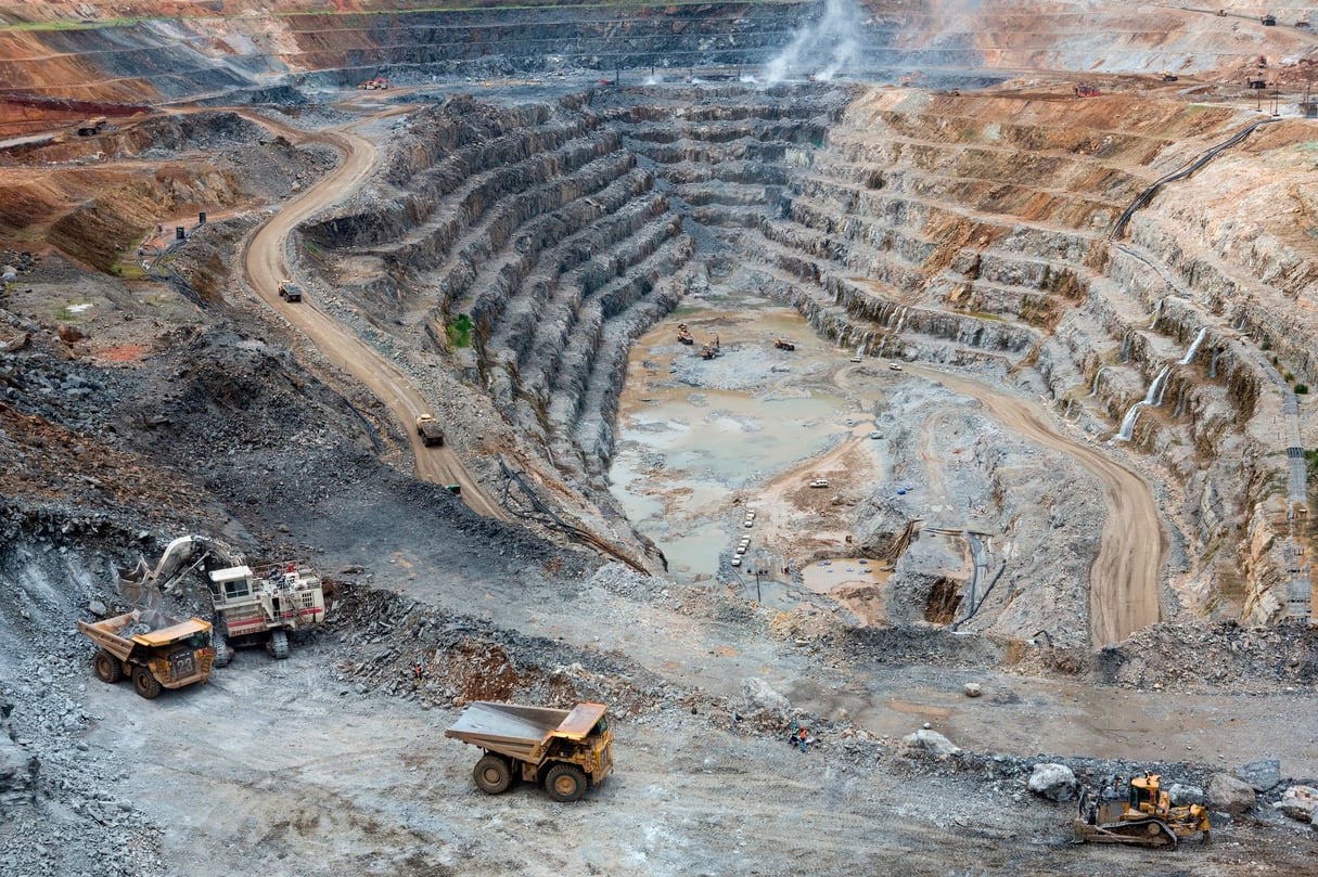 La mine de cuivre Frontier Sakania, à la frontière avec la Zambie en RDC, le 3 mars 2015. © Gwenn Dubourthoumieu pour JA