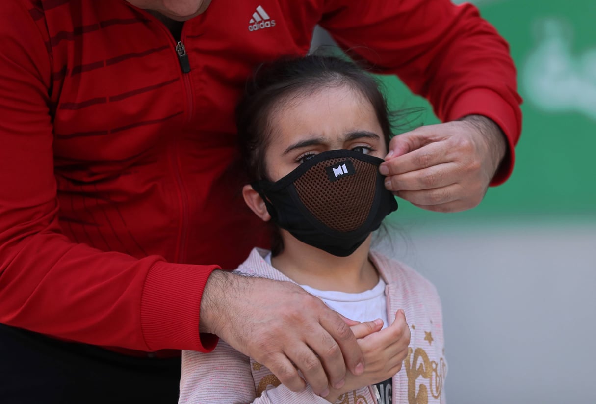 Une petite fille en Irak, le 16 mars 2020, lors de la propagation de l’épidémie de coronavirus. Photo d’illustration. © Hadi Mizban/AP/SIPA