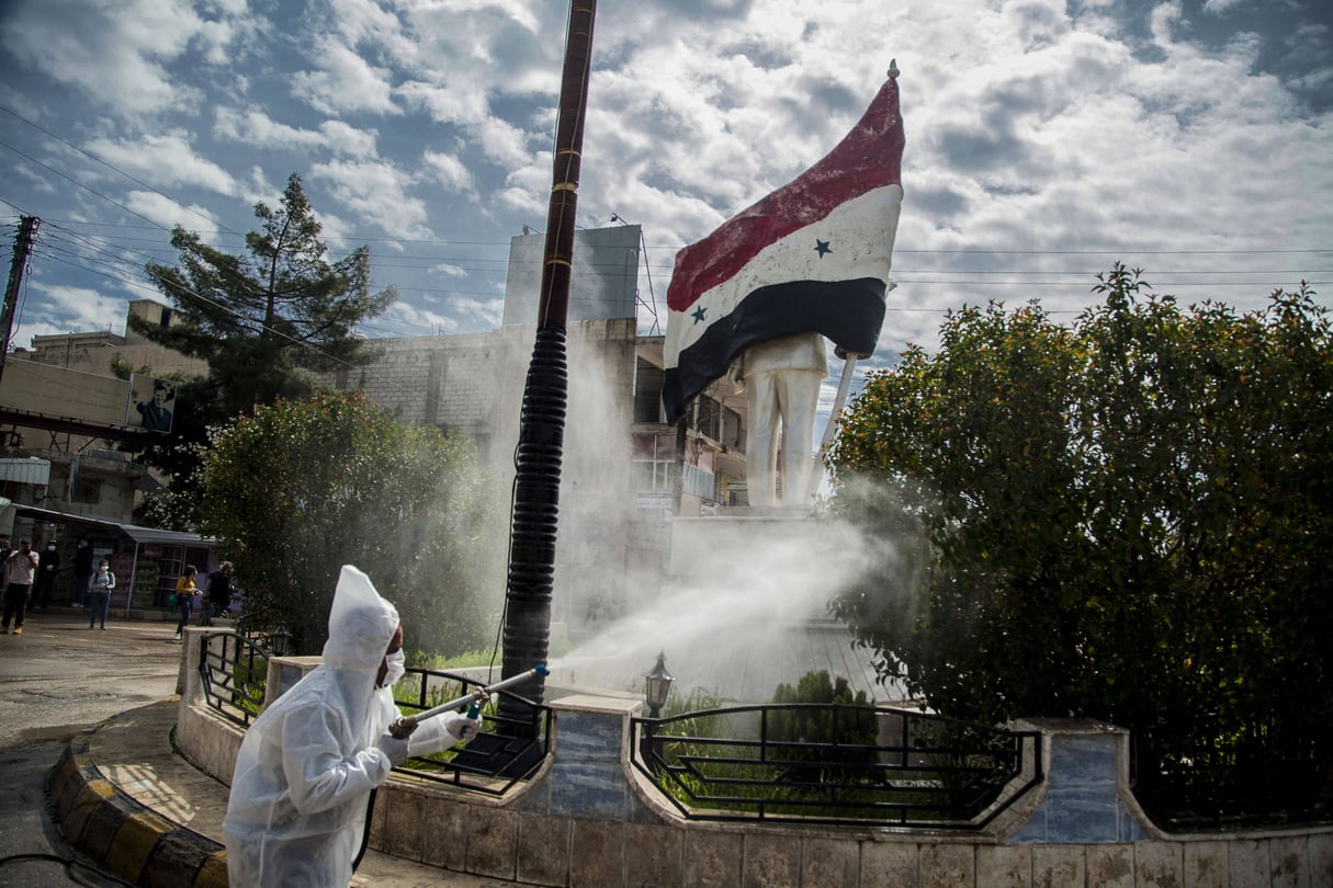 A Qamishli, en Syrie, le 24 mars 2020. © Baderkhan Ahmad/AP/SIPA