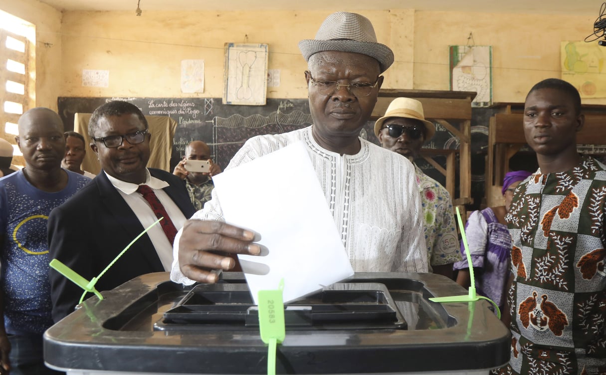 Agbéyomé Kodjo, le 22 février 2020, lors de l’élection présidentielle, à Lomé au Togo © AP/Sipa